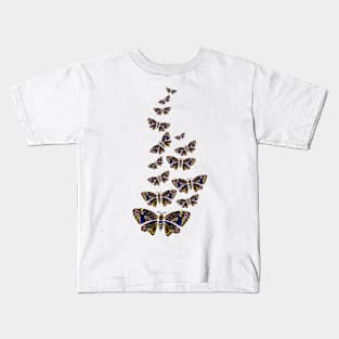 Aboriginal Art - Butterfly Lots Angled Kids T-Shirt